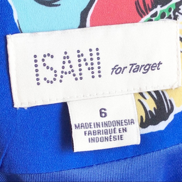 Isani for Target Blue Tropical Floral Print Skirt with Tie - Picture 4 of 15